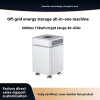 Système de stockage d'énergie tout-en-un hors réseau 6kW / 15kWh au lithium-ion 110V/220V avec contrôleur onduleur solaire, pour l'approvisionnement direct transfrontalier