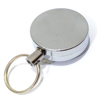 Porte-badge rétractable en acier inoxydable de haute qualité, porte-clés yoyo, porte-badge métallique robuste avec logo personnalisé
