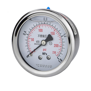 Manomètre axial Zhian à connexion arrière, pour hydraulique, air, huile, vide, pression négative, en acier inoxydable, résistant aux chocs - Product Image 1