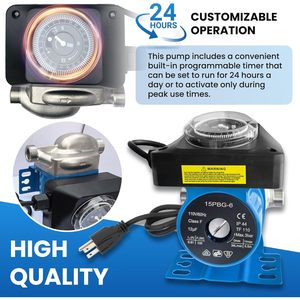 TheMiLiO Instant Hot Water Recirculation Pump Kit 15PBG-6 With <b>Timer</b> For Household Use - Product Image 5