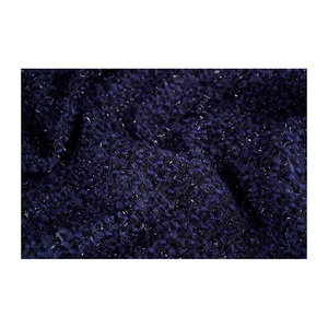 Tela Tweed de Primera Calidad Hecha en Corea, Color Azul Marino Oscuro con Brillo, Tejido de Lujo, OEM y ODM, Tela Textil Tejida Personalizada - Product Image 4