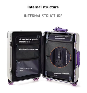 Dökülen tekerlekler ile 2025 son geniş kolu alüminyum valiz ön açılış seyahat çantası çok fonksiyonlu bavul denizaşırı stok - Product Image 6