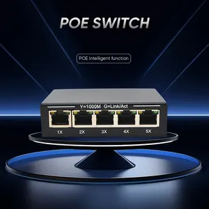 5 Ethernet Ports Gigabit POE Switch With Metal Shell Full-Duplex Half-Duplex