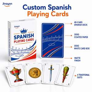 Cartas de Juego Españolas Personalizadas con Logotipo, 48 Cartas, Papel Recubierto, para Regalos de Festivales - Product Image 3