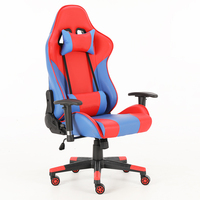 Silla giratoria de cuero ajustable estilo carreras modernas, silla ergonómica para computadora, silla para juegos de PC