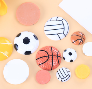 Vente en gros cabochon à dos plat en résine <span class=keywords><strong>kawaii</strong></span> tennis baseball basket football breloques nouveau design pour bracelet chaussure fabrication de bijoux - Product Image 3