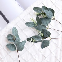 Feuilles d'eucalyptus artificielles à tige unique avec fruits, hauteur 30-100 cm - Décoration pour la maison et le bureau