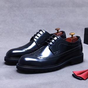 Nouvelles chaussures en cuir pour hommes, style business décontracté, chaussures en cuir à bout large, chaussures en cuir de vachette brillant pour hommes - Product Image 2