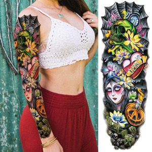 Hadiyah beauté <span class=keywords><strong>bras</strong></span> complet <span class=keywords><strong>tatouage</strong></span> autocollant <span class=keywords><strong>fleur</strong></span> poisson paon <span class=keywords><strong>Lotus</strong></span> motif temporaire corps Art transfert d'eau <span class=keywords><strong>tatouage</strong></span> autocollant - Product Image 1
