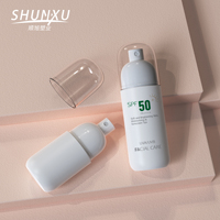 Flacon pulvérisateur en plastique rechargeable de 50 ml et 80 ml, brume fine, cosmétique, écran solaire, brume bronzante