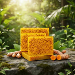 Jabón de Cúrcuma Artesanal <span class=keywords><strong>para</strong></span> Cicatrices de Acné, Exfoliante, Iluminador, Libre de Ftalatos, Antiacné, Antiséptico, Blanqueador, en Barra Sólida - Product Image 3