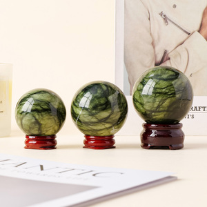 Esfera de Jade Xiuyan Natural al por Mayor, Bola de Cristal Verde para Sanación, Meditación, Decoración Espiritual del Hogar, Amuleto de la Suerte - Product Image 3