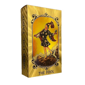 Jeu de société authentique classique populaire Waite, nouvelles cartes de tarot personnalisées avec feuille d'or, ensemble complet, cartes imprimées en couleur, 78 cartes en plastique - Product Image 5