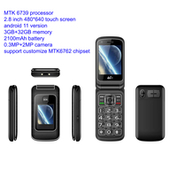 Teléfono con tapa 4G LTE Android 11 con pantalla táctil Dispositivo Android inteligente de doble pantalla en francés, alemán, español, inglés