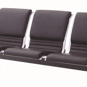 Sillas de espera europeas C503PPH, color gris plateado, con acolchado de cuero completo, para uso hospitalario, en fila. - Product Image 2