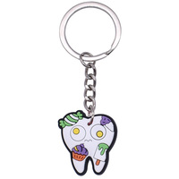 Llavero con Forma de Diente de Dibujos Animados Lindo Anillo de Llave de Diente para Regalo de Estudiantes de Odontología Personal de Oficina y Enfermeras