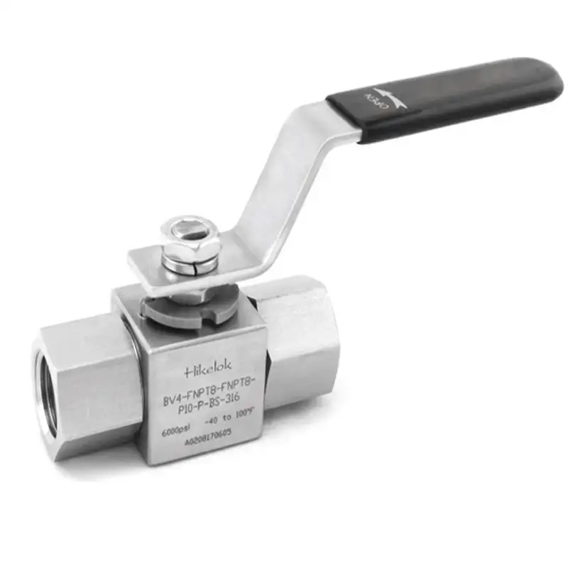 Hikelok haute pression 6000 psi acier inoxydable 1/2 ''1/4'' OD NPT bar stock vanne à boisseau sphérique actionneur pneumatique vanne à boisseau sphérique