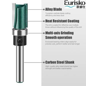 Fraise droite à double dent en carbure avec roulement 1/4x1/2" pour rainurage et dégrossissage du bois, compatible CNC OEM/ODM - Product Image 5