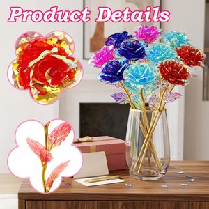 Roses artificielles en soie Galaxy 24K, 8 cm, faites à la main, durables, roses éternelles, cadeaux pour femmes, filles, fête des mères, Saint-Valentin - Product Image 3
