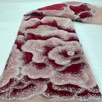 Tissu en dentelle perlée manuelle de luxe AOYI, sequins, maille écologique de haute qualité avec motif géométrique, 100 % polyester