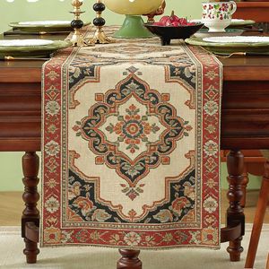 Jacquard <b>Table</b> <b>Runner</b> Printed Cotton Linen Blend 13x72 Inch Home Decor For <b>Dining</b> <b>Table</b> TV Cabinet Side <b>Table</b> - Product Image 1