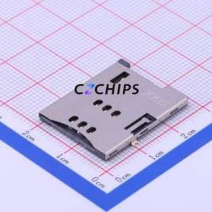 XKSIM-115 SIM Card Connector SMD Connector Self-Return Type Micro SIM Card Card Holder With Card Detection - Product Image 1
