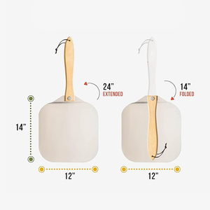 <span class=keywords><strong>Pala</strong></span> para Pizza de Aluminio Premium de 12 Pulgadas, <span class=keywords><strong>Pala</strong></span> Metálica para Pizza con Mango de Madera Plegable para Hornear, Accesorio para Pizza - Product Image 2