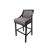 Chaise de bistrot contemporaine pour salle à manger d'hôtel commercial, tabouret de bar haut rembourré en tissu pour cuisine et salon