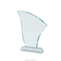 Trophées et médailles en verre cristal ovales transparents de 20 cm, gravés sur mesure avec logo, vente en gros d'usine HDW, trophées et récompenses vierges