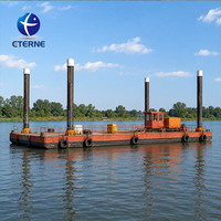 Plateforme flottante modulaire surélevée avec moteur diesel pour le dragage, l'extraction de sable et l'ingénierie aquatique (capacité 90 m³/h)