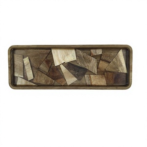 Wholesale Handmade Eco-Friendly Durable Wooden <b>Epoxy</b> Resin Luxury Oval Polished Serving Trays for Hotels Restaurants <b>Coffee</b> - Product Image 1