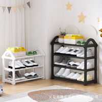 Rak Sepatu Bentuk Pohon Plastik Bestseller Lintas Negara Organizer Rumah Sederhana Multi-Layer Rakitan untuk Asrama