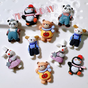 Adornos de Resina con Forma de Animales Vestidos: Perro, Oso, Pingüino, Conejo para Manualidades, Decoración de Carcasas de Teléfono y Pinzas para el Cabello - Product Image 5