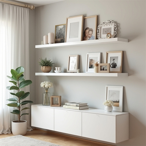 Grand mur de rangement Décor moderne Étagères de supermarché en bois Étagères flottantes Petites - Product Image 4