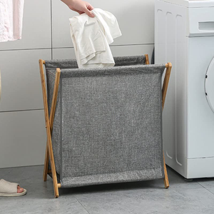 Cesto para Ropa Plegable NOVISON de Bambú y Tela Oxford, Ecológico, Resistente, con Marco en X, Plegable, Tamaño Personalizado, Logotipo Personalizado, para Uso Doméstico - Product Image 2