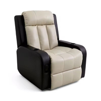 Canapé inclinable en cuir pour salon, détente et loisirs, avec porte-gobelets