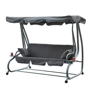 Garden <b>Swing</b> Seat Bed Outdoor 3 Seats Chair with Canopy Cushioned and 2 Pillows for <b>Patio</b> - Product Image 1
