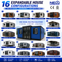 Maisons préfabriquées modernes en conteneurs, maisons pliables extensibles, solutions de logement de luxe de 20/30/40 pieds, cabane préfabriquée