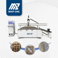 Machine de fraisage CNC 4 axes ATC 1325 avec axe rotatif pour la gravure en relief 3D et la production de meubles en bois