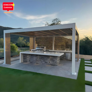 Pérgola Bioclimática Retráctil con Techo Motorizado Impermeable de Aluminio para Jardín Exterior de 6x4 6x5 6x6m con Rejillas - Product Image 4