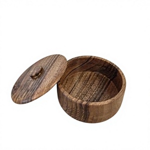 Wooden Storage Jar Wooden Lid Classic Design Durable Eco-Friendly Multifunction 250mL Spice <b>Container</b> for Kitchen Countertop - Product Image 2