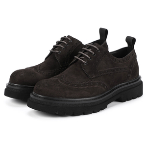 Scarpe Derby da Uomo in Pelle Scamosciata di Alta Qualità, Traspiranti, per Ufficio e Business, Colore Caffè - Product Image 2