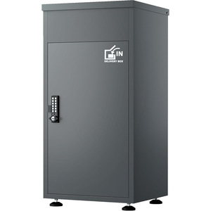 Boîte de livraison extérieure Tibio 42x36x80cm en métal avec serrure antivol, boîte aux lettres sécurisée pour le stockage de colis express - Product Image 1