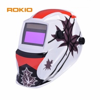 Casque de soudage à obscurcissement automatique solaire ROKIO avec impression personnalisée, écran large KM1900, protection UV IR, anti-impact, casque de soudeur