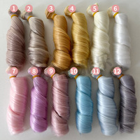 Wig Boneka Keriting Serat Tahan Panas BJD/SD 15cm Panjang 1 Meter Lebar, Jahitan Ganda Mesin, Gaya Alami