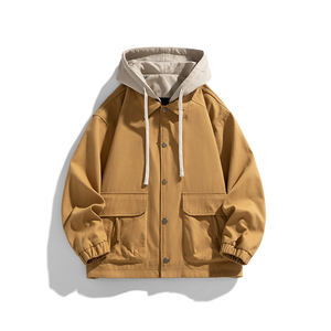 Veste à capuche personnalisée avec logo, deux couches, pour hommes, printemps-automne 2023, nouvelle collection, grande taille, mode, vêtements décontractés pour garçons, confortable et cool - Product Image 4