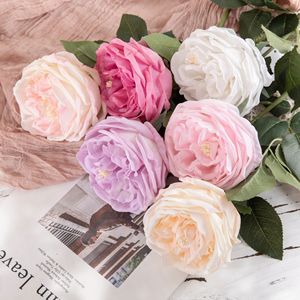 ดอกกุหลาบประดิษฐ์ CallaFloral ก้านเดี่ยว โพลีเอสเตอร์ สำหรับตกแต่งภายใน สีขาว ชมพู แชมเปญ แดง - Product Image 1
