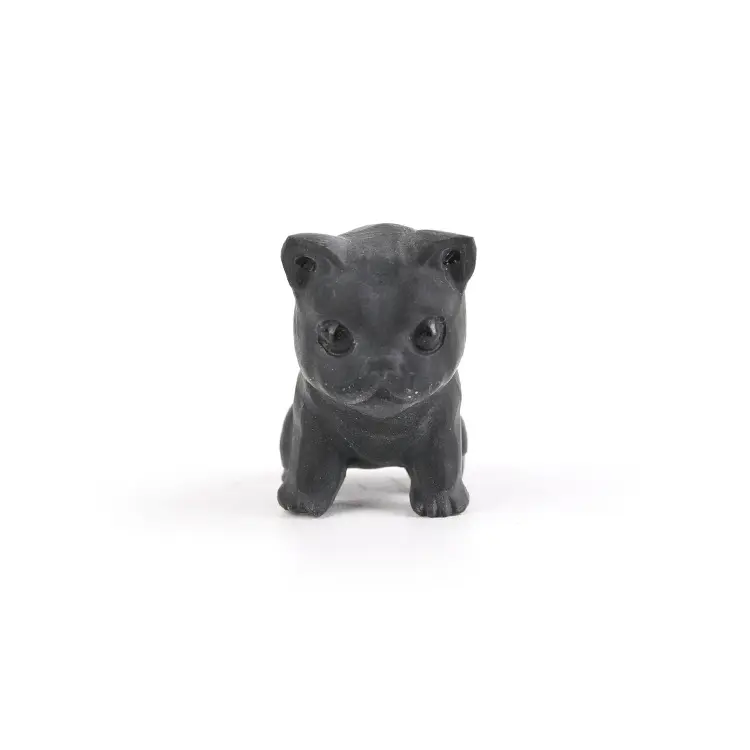 2023年卸売半貴石彫刻ナチュラルブラック黒曜石クリスタル犬装飾用天然クリスタル
