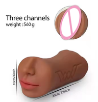 Produit phare en gros : Godet de masturbation masculin monobloc à trois canaux, modèle 'Airplane Cup', pour stimulation orale, jouet sexuel pour hommes