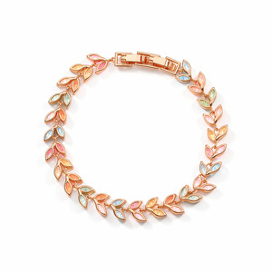 Collar de circonita colorida con forma de planta, engaste de aleación de cobre, joyería de fiesta, accesorio de moda para mujer - Product Image 2